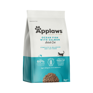 Saco de pienso seco para gatos adultos Applaws pescado del océano y salmón, sin cereales, 6 kg