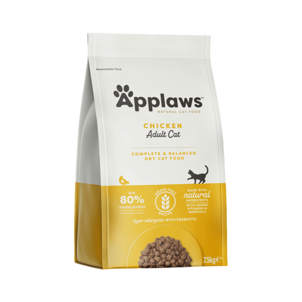 Saco de pienso seco para gatos adultos Applaws pollo, sin cereales, 7,5 kg