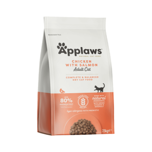 Saco de pienso seco para gatos adultos Applaws pollo y salmón, sin cereales, 7,5 kg