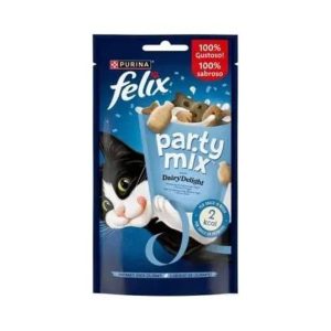 Bolsa Felix Party Mix Dairy Delight 60 g – snack para gatos con leche, yogur y queso