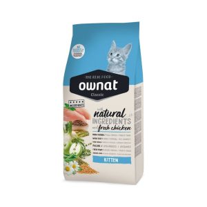 Saco Ownat Classic Kitten para gatitos 1–12 meses, con carne fresca y nutrientes para el crecimiento